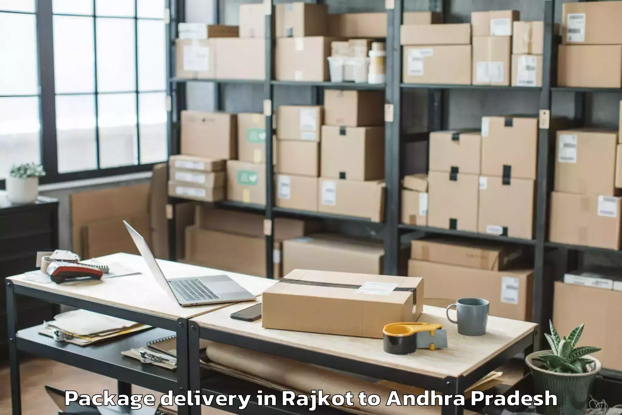 Hassle-Free Rajkot to Ulavapadu Package Delivery